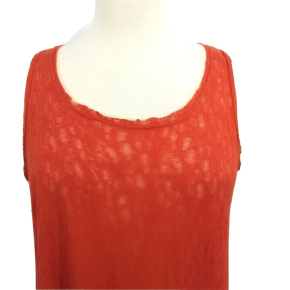 Hem & Thread Lace Net dress Sleeveless Boho Summer Tangerine - Picture 2 of 10